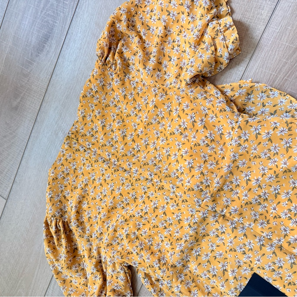 Anything Lovelier Yellow Floral Print Tiered Midi Dress - Picture 12 of 12